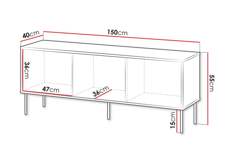 Akiko TV-benk 150 cm - Beige - Møbler - TV- & Mediamøbler - TV benk & mediabenk