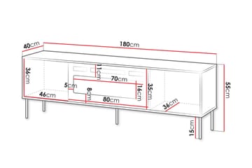 Akiko TV-benk 180 cm - Grønn - Møbler - TV- & Mediamøbler - TV benk & mediabenk