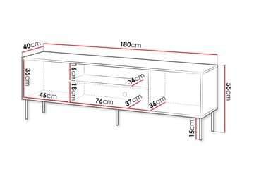 Akiko TV-benk 180 cm - Grønn - Møbler - TV- & Mediamøbler - TV benk & mediabenk