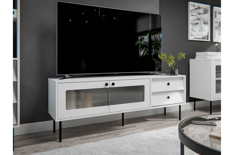 Akilesh TV-benk 150 cm - Hvit - Møbler - TV- & Mediamøbler - TV benk & mediabenk