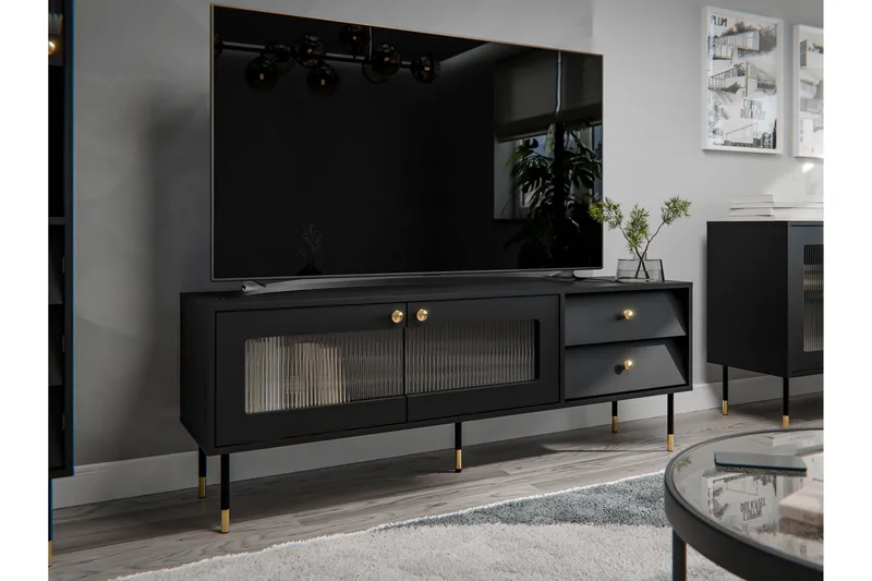 Akilesh TV-benk 150 cm - Svart - Møbler - TV- & Mediamøbler - TV benk & mediabenk