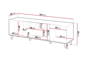 Akimasa TV-benk 181 cm - Natur - Møbler - TV- & Mediamøbler - TV benk & mediabenk