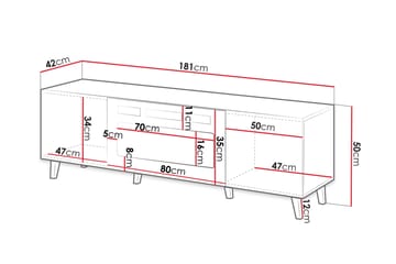 Akimasa TV-benk 181 cm - Natur - Møbler - TV- & Mediamøbler - TV benk & mediabenk