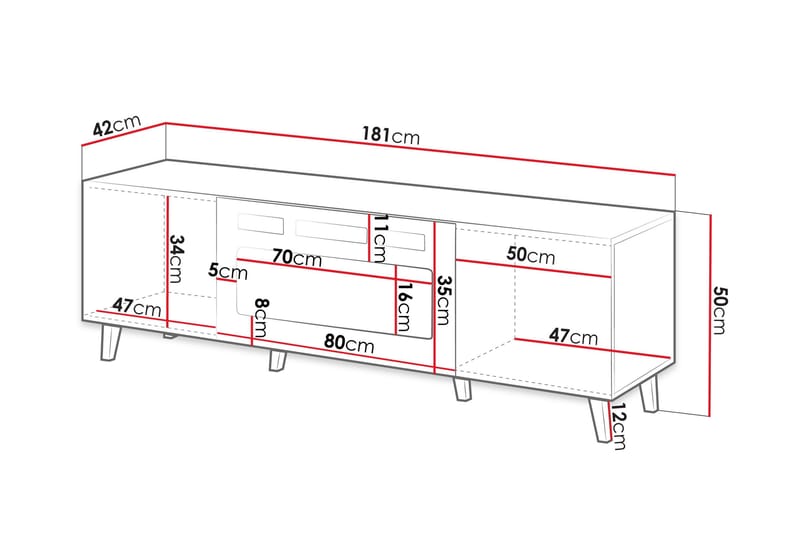 Akimasa TV-benk 181 cm - Natur - Møbler - TV- & Mediamøbler - TV benk & mediabenk