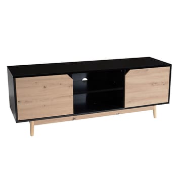 Alaro TV-benk 150 cm - Svart med eikefargede fronter/ben - Møbler - TV- & Mediamøbler - TV benk & mediabenk