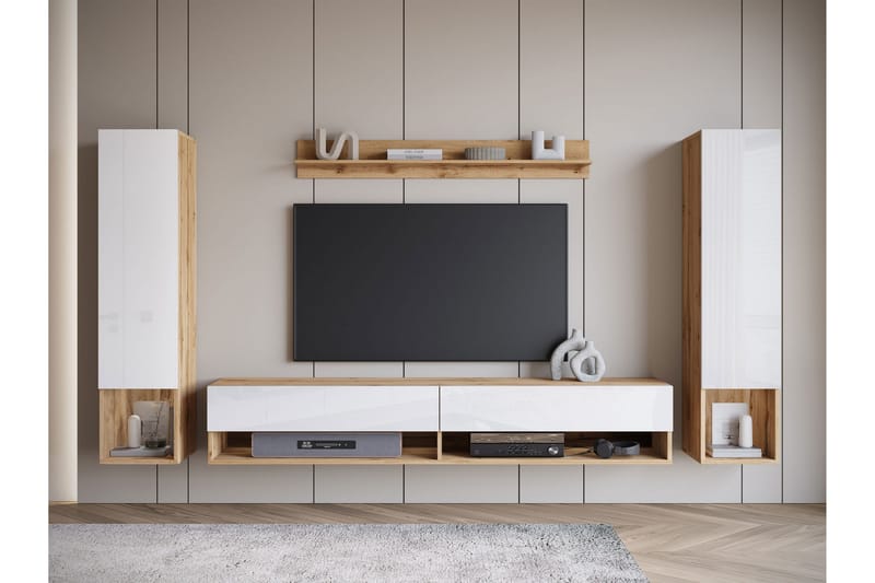 Amadeo TV-møbelsett - Brun / Hvit - Møbler - TV- & Mediamøbler - TV-møbelsett