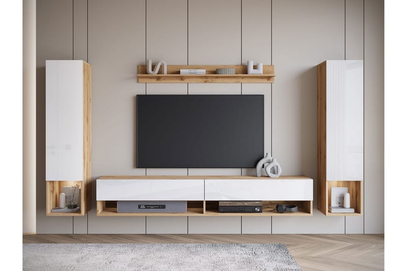 Amadeo TV-møbelsett - Brun / Hvit - Møbler - TV- & Mediamøbler - TV-møbelsett