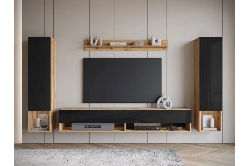 Amadeo TV-møbelsett - Brun / Svart - Møbler - TV- & Mediamøbler - TV-møbelsett