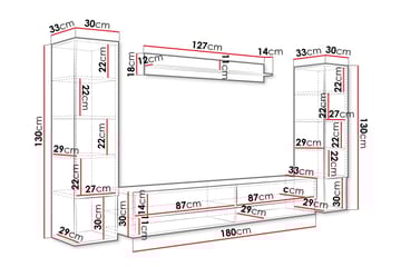 Amadeo TV-møbelsett - Brun - Møbler - TV- & Mediamøbler - TV-møbelsett