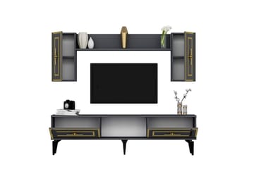 Barriet TV-møbelsett 150x29,6 cm - Antrasitt - Møbler - TV- & Mediamøbler - TV-møbelsett