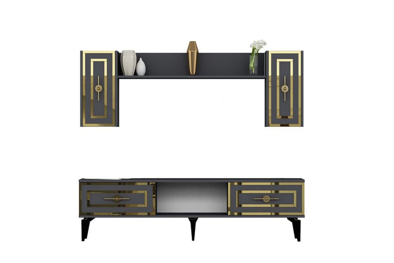 Barriet TV-møbelsett 150x29,6 cm - Antrasitt - Møbler - TV- & Mediamøbler - TV-møbelsett