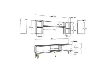 Barriet TV-møbelsett 150x29,6 cm - Antrasitt - Møbler - TV- & Mediamøbler - TV-møbelsett