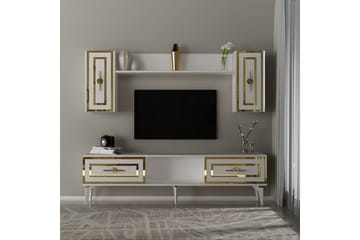Barriet TV-møbelsett 150x29,6 cm - Hvit - Møbler - TV- & Mediamøbler - TV-møbelsett