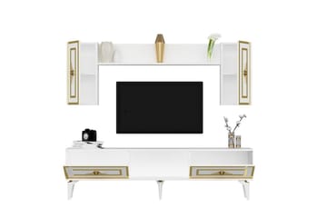 Barriet TV-møbelsett 150x29,6 cm - Hvit - Møbler - TV- & Mediamøbler - TV-møbelsett
