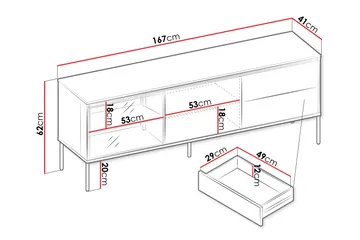 Basici Tv-Benk 167x41 cm - Brun - Møbler - TV- & Mediamøbler - TV benk & mediabenk