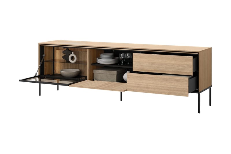 Basici Tv-Benk 197x41 cm - Grå/Grønn - Møbler - TV- & Mediamøbler - TV benk & mediabenk