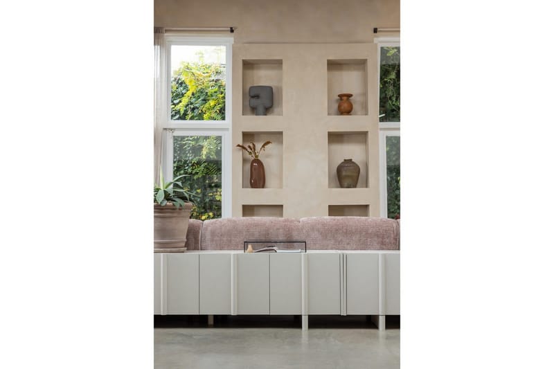 Basu TV-benk Frittstående 152 cm med Oppbevaring i Lyst Tre - Beige - Møbler - TV- & Mediamøbler - TV benk & mediabenk