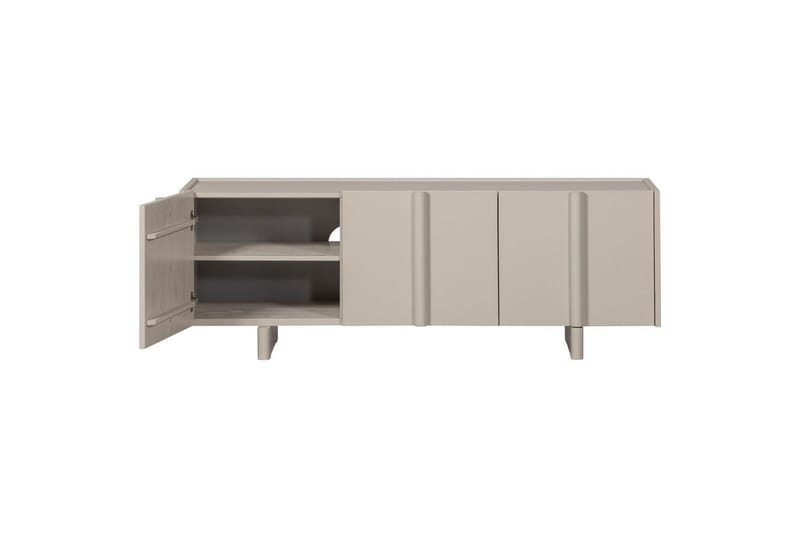 Basu TV-benk Frittstående 152 cm med Oppbevaring i Lyst Tre - Beige - Møbler - TV- & Mediamøbler - TV benk & mediabenk