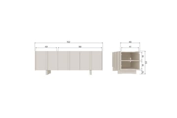 Basu TV-benk Frittstående 152 cm med Oppbevaring i Lyst Tre - Beige - Møbler - TV- & Mediamøbler - TV benk & mediabenk
