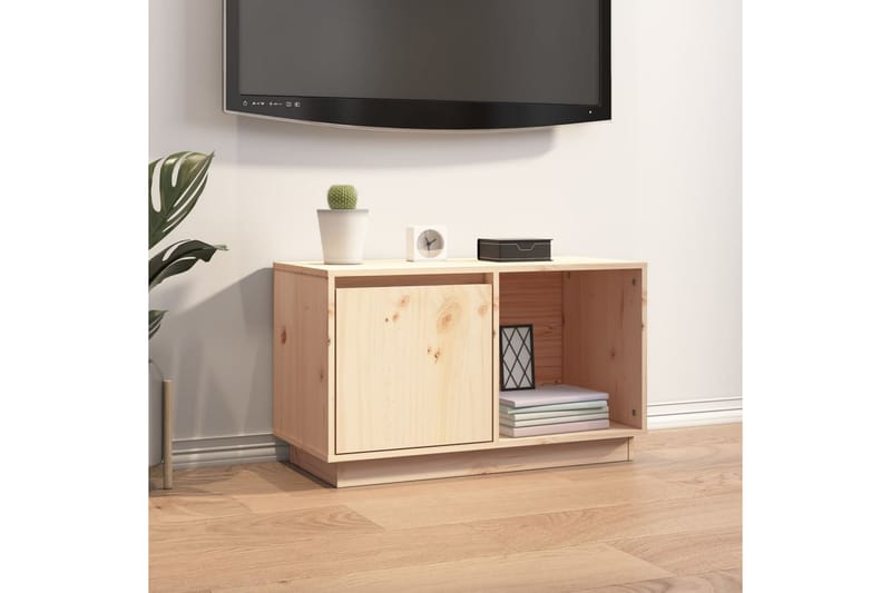 beBasic TV-benk 74x35x44 cm heltre furu - Brun - TV benk & mediabenk