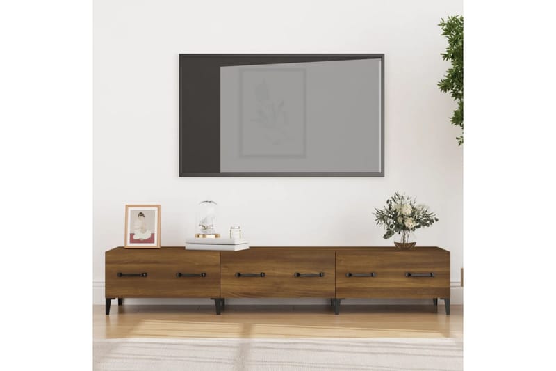 beBasic TV-benk brun eik 150x34,5x30 cm konstruert tre - Brun - TV benk & mediabenk