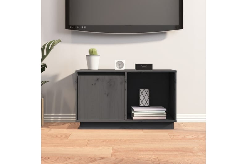 beBasic TV-benk grå 74x35x44 cm heltre furu - GrÃ¥ - TV benk & mediabenk
