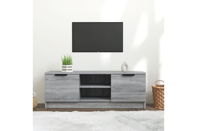 beBasic TV-benk grå sonoma 102x35x36,5 cm konstruert tre - GrÃ¥ - TV benk & mediabenk