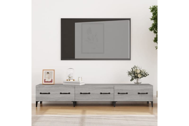 beBasic TV-benk grå sonoma 150x34,5x30 cm konstruert tre - GrÃ¥ - TV benk & mediabenk