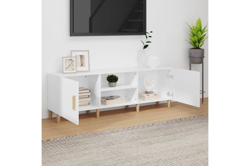 beBasic TV-benk hvit 150x30x50 cm konstruert tre - Hvit - TV benk & mediabenk