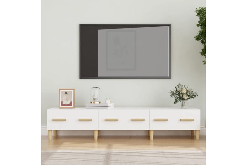 beBasic TV-benk hvit 150x34,5x30 cm konstruert tre - Hvit - TV benk & mediabenk