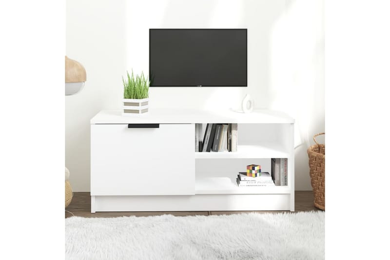 beBasic TV-benk hvit 80x35x36,5 cm konstruert tre - Hvit - TV benk & mediabenk
