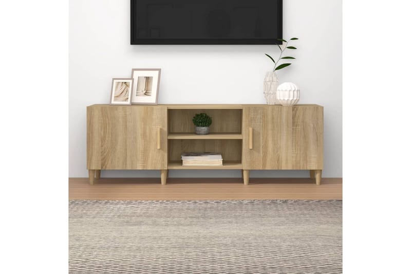 beBasic TV-benk sonoma eik 150x30x50 cm konstruert tre - Brun - TV benk & mediabenk