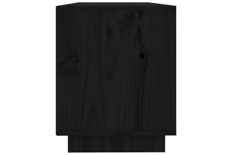 beBasic TV-benk svart 110,5x35x44 cm heltre furu - Svart - TV benk & mediabenk
