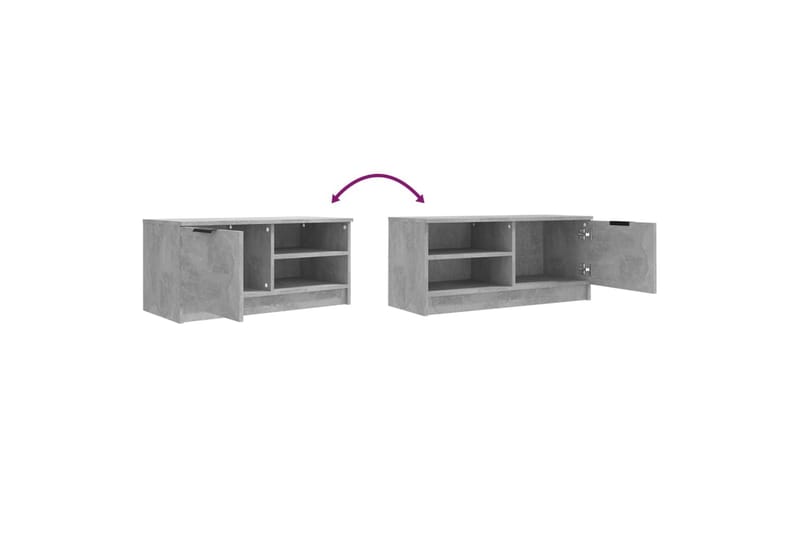 beBasic TV-benker 2 stk betonggrå 80x35x36,5 cm konstruert tre - GrÃ¥ - TV benk & mediabenk