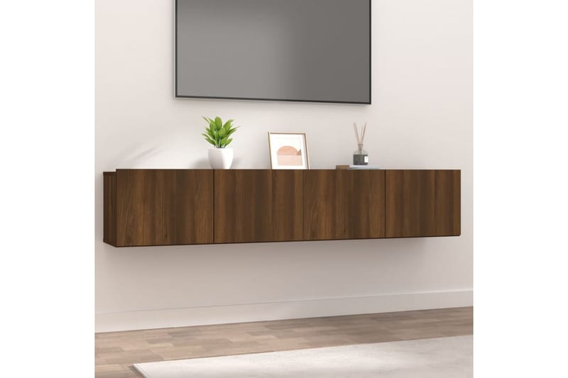 beBasic TV-benker 2 stk brun eik 80x30x30 cm konstruert tre - Brun - TV benk & mediabenk