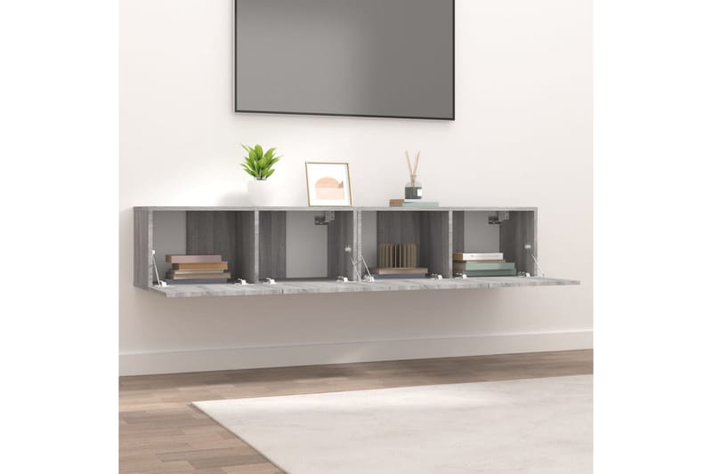 beBasic TV-benker 2 stk grå sonoma 80x30x30 cm konstruert tre - GrÃ¥ - TV benk & mediabenk