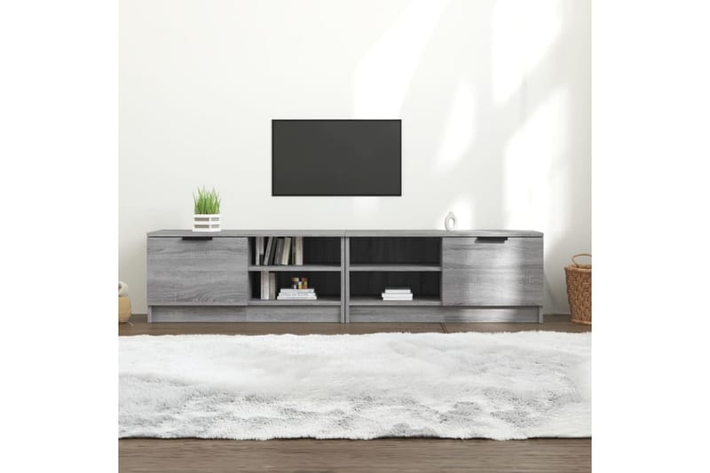 beBasic TV-benker 2 stk grå sonoma 80x35x36,5 cm konstruert tre - GrÃ¥ - TV benk & mediabenk