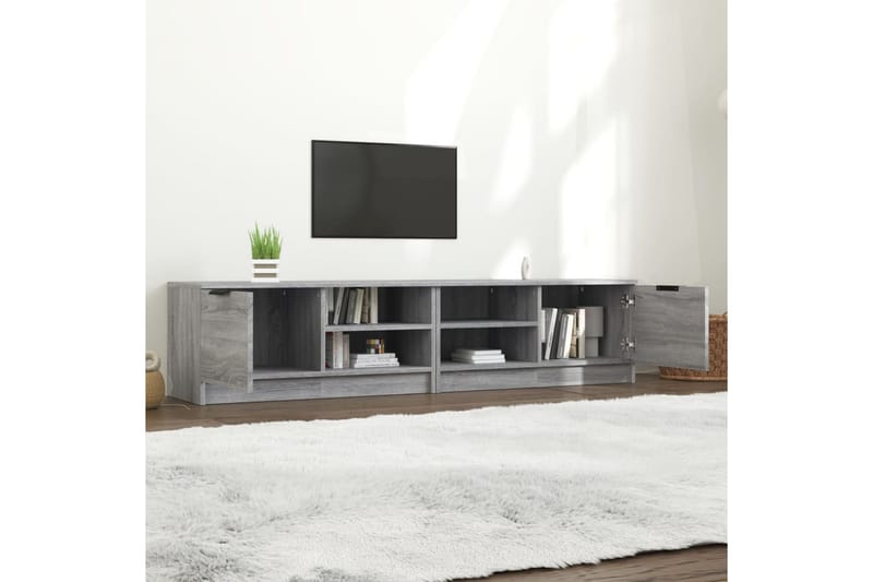 beBasic TV-benker 2 stk grå sonoma 80x35x36,5 cm konstruert tre - GrÃ¥ - TV benk & mediabenk