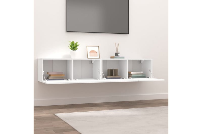beBasic TV-benker 2 stk hvit 80x30x30 cm konstruert tre - Hvit - TV benk & mediabenk