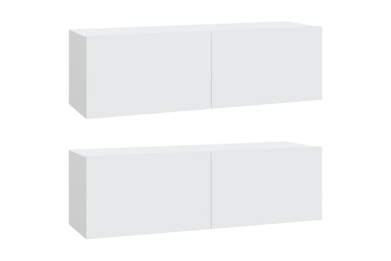 beBasic TV-benksett 6 deler hvit konstruert tre - Hvit - TV benk & mediabenk