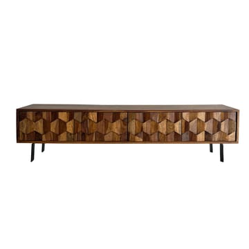 Belara TV-benk 160 cm 3D-mønster - Varm lysebrun med flerfargede fronter og svarte ben - Møbler - TV- & Mediamøbler - TV benk & mediabenk