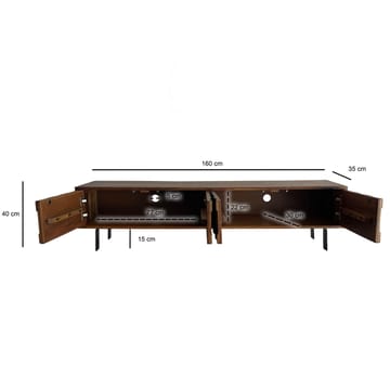 Belara TV-benk 160 cm 3D-mønster - Varm lysebrun med flerfargede fronter og svarte ben - Møbler - TV- & Mediamøbler - TV benk & mediabenk