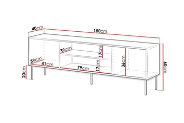 Belonger TV-benk 180 cm - Svart - Møbler - TV- & Mediamøbler - TV benk & mediabenk