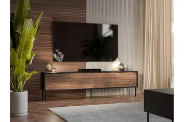 Belonger TV-benk 200 cm - Svart/Valnøtt - Møbler - TV- & Mediamøbler - TV benk & mediabenk