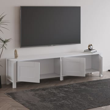 Belor Gulvstående TV-benk 160 cm med Oppbevaring i Malt Tre - Hvit - Møbler - TV- & Mediamøbler - TV benk & mediabenk