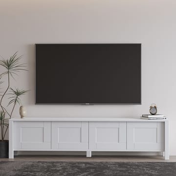 Belor Gulvstående TV-benk 160 cm med Oppbevaring i Malt Tre - Hvit - Møbler - TV- & Mediamøbler - TV benk & mediabenk