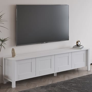 Belor Gulvstående TV-benk 160 cm med Oppbevaring i Malt Tre - Hvit - Møbler - TV- & Mediamøbler - TV benk & mediabenk