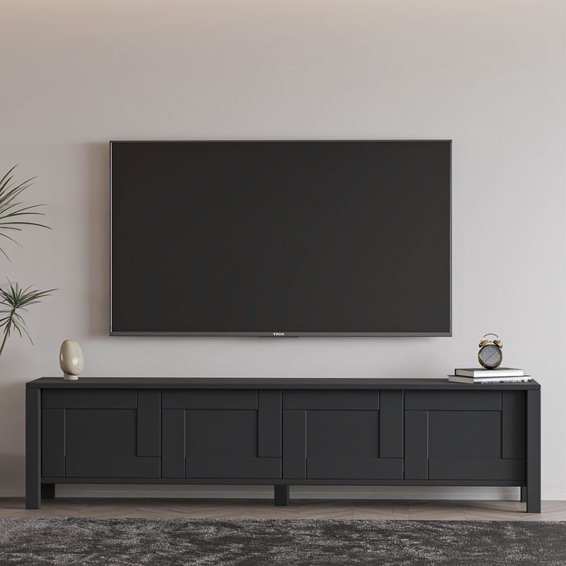 Belor TV-benk 160x45x35 cm - Antrasitt - Møbler - TV- & Mediamøbler - TV benk & mediabenk