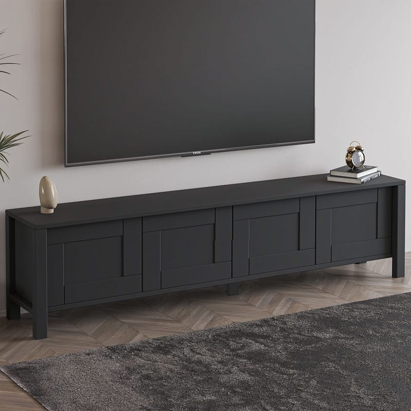 Belor TV-benk 160x45x35 cm - Antrasitt - Møbler - TV- & Mediamøbler - TV benk & mediabenk