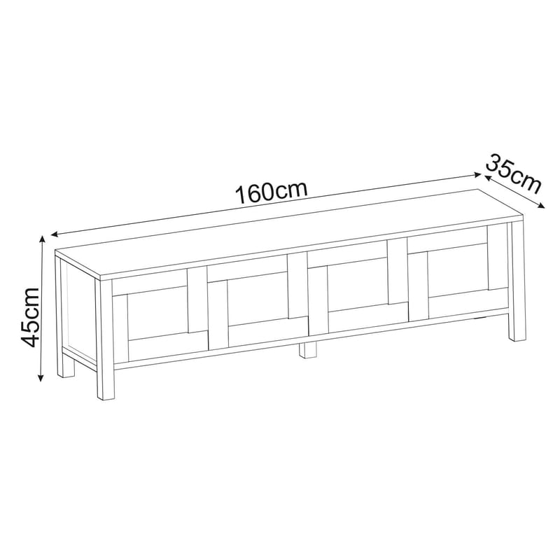Belor TV-benk 160x45x35 cm - Antrasitt - Møbler - TV- & Mediamøbler - TV benk & mediabenk